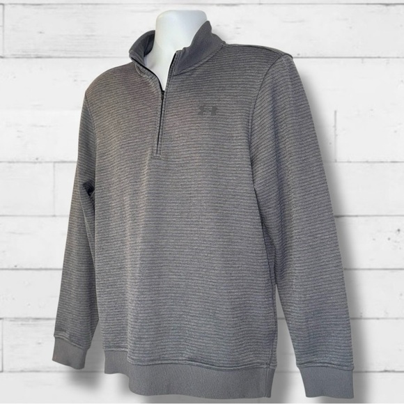 Under Armour ColdGear Quarter Zip Pullover Men’s Medium Gray Performance Top - Picture 4 of 10